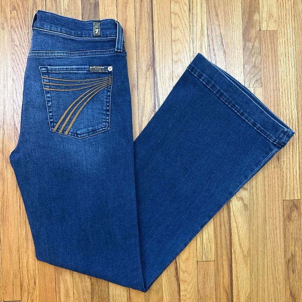 7-for-all-mankind Women's Blue and Navy Jeans
